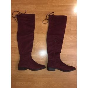 Thigh high flat boots